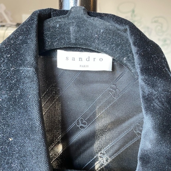 NWOT SANDRO Belted Blazer Dress - Black - Picture 5 of 12